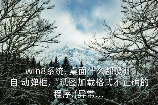  win8系統(tǒng), 桌面什么都沒開,自 動(dòng)彈框,“試圖加載格式不正確的程序.(異常...