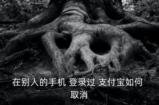 在別人的手機(jī) 登錄過(guò) 支付寶如何 取消