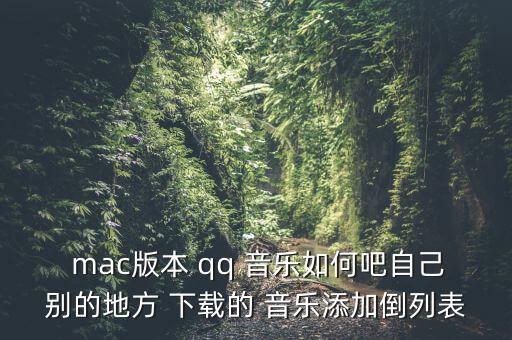  mac版本 qq 音樂(lè)如何吧自己別的地方 下載的 音樂(lè)添加倒列表