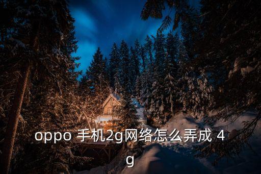 oppo 手機(jī)2g網(wǎng)絡(luò)怎么弄成 4g