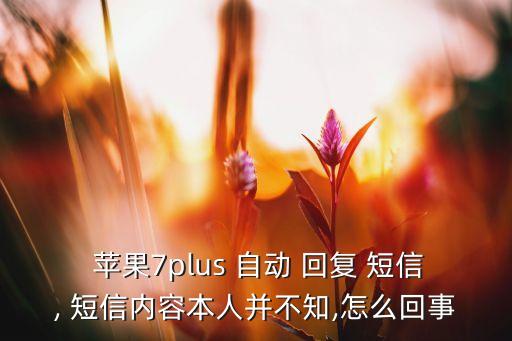  蘋果7plus 自動 回復(fù) 短信, 短信內(nèi)容本人并不知,怎么回事