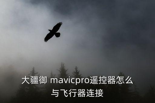 大疆御 mavicpro遙控器怎么與飛行器連接