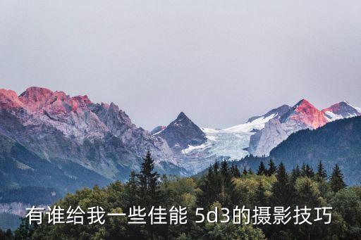 有誰(shuí)給我一些佳能 5d3的攝影技巧