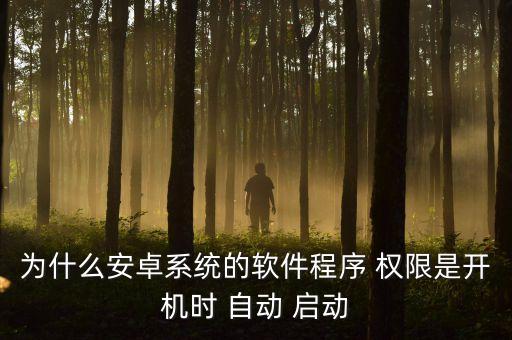 為什么安卓系統(tǒng)的軟件程序 權(quán)限是開機時 自動 啟動