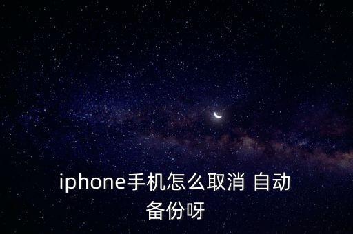  iphone手機(jī)怎么取消 自動(dòng) 備份呀