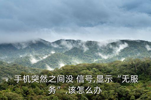手機自動沒信號怎么辦,手機突沒信號怎么辦?可以這樣做!