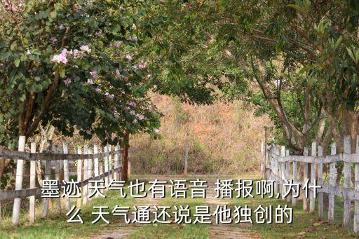  墨跡 天氣也有語音 播報啊,為什么 天氣通還說是他獨創(chuàng)的