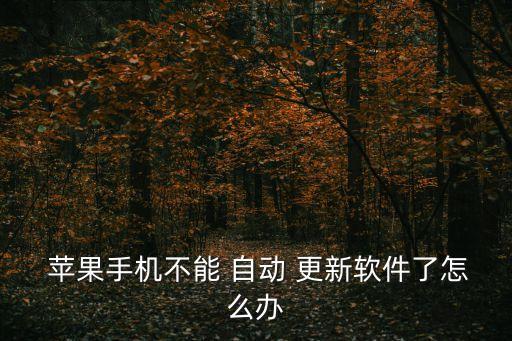  蘋果手機不能 自動 更新軟件了怎么辦
