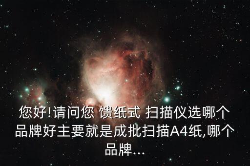 您好!請(qǐng)問(wèn)您 饋紙式 掃描儀選哪個(gè)品牌好主要就是成批掃描A4紙,哪個(gè)品牌...