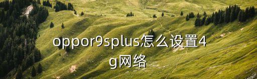 oppor9splus自動切換3g,4g手機怎么用?