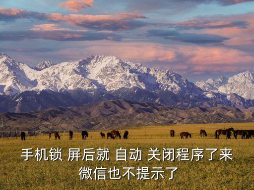 手機(jī)鎖 屏后就 自動(dòng) 關(guān)閉程序了來 微信也不提示了