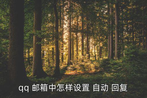 qq 郵箱中怎樣設(shè)置 自動 回復(fù)