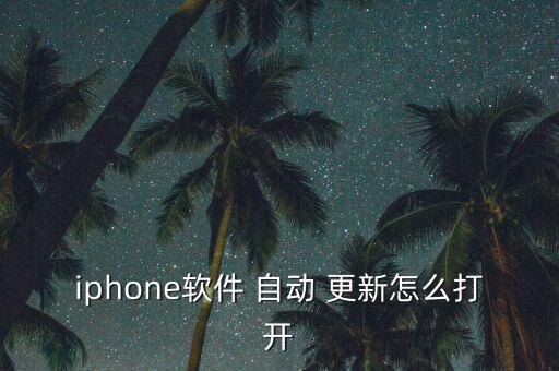 iphone軟件 自動 更新怎么打開