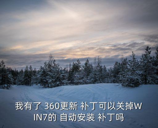 我有了 360更新 補(bǔ)丁可以關(guān)掉WIN7的 自動(dòng)安裝 補(bǔ)丁嗎