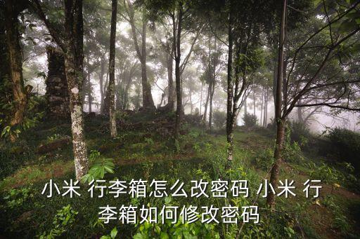  小米 行李箱怎么改密碼 小米 行李箱如何修改密碼