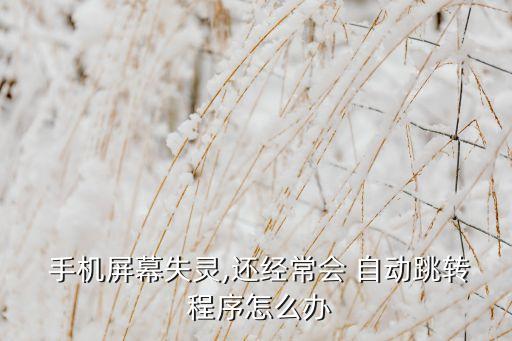  手機屏幕失靈,還經(jīng)常會 自動跳轉(zhuǎn) 程序怎么辦
