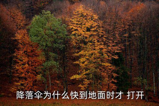  降落傘為什么快到地面時才 打開