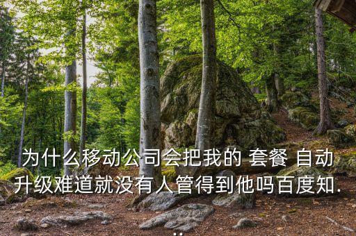 為什么移動(dòng)公司會(huì)把我的 套餐 自動(dòng)升級(jí)難道就沒(méi)有人管得到他嗎百度知...