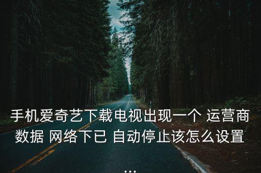 手機(jī)愛(ài)奇藝下載電視出現(xiàn)一個(gè) 運(yùn)營(yíng)商數(shù)據(jù) 網(wǎng)絡(luò)下已 自動(dòng)停止該怎么設(shè)置...