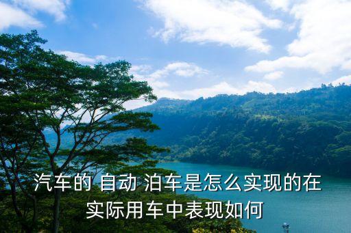  汽車的 自動 泊車是怎么實現(xiàn)的在實際用車中表現(xiàn)如何
