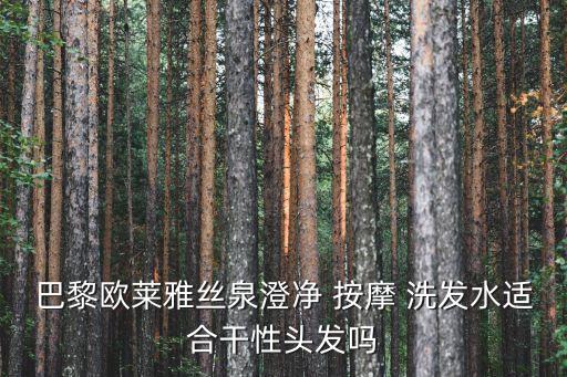 巴黎歐萊雅絲泉澄凈 按摩 洗發(fā)水適合干性頭發(fā)嗎