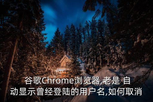  谷歌Chrome瀏覽器,老是 自動顯示曾經(jīng)登陸的用戶名,如何取消