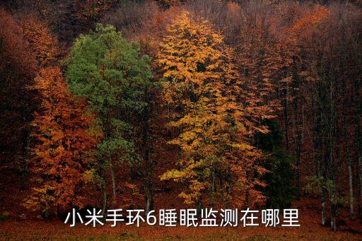  小米手環(huán)6睡眠監(jiān)測在哪里