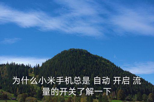 為什么小米手機總是 自動 開啟 流量的開關了解一下