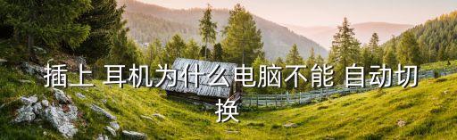  插上 耳機(jī)為什么電腦不能 自動(dòng)切換