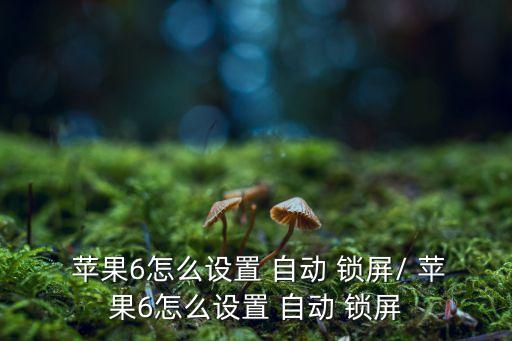  蘋果6怎么設(shè)置 自動(dòng) 鎖屏/ 蘋果6怎么設(shè)置 自動(dòng) 鎖屏