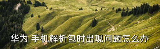 華為 手機(jī)解析包時出現(xiàn)問題怎么辦