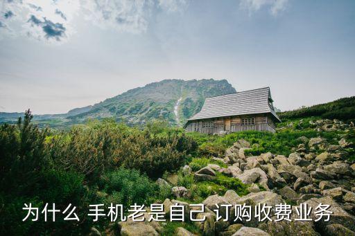 為什么 手機(jī)老是自己 訂購(gòu)收費(fèi)業(yè)務(wù)