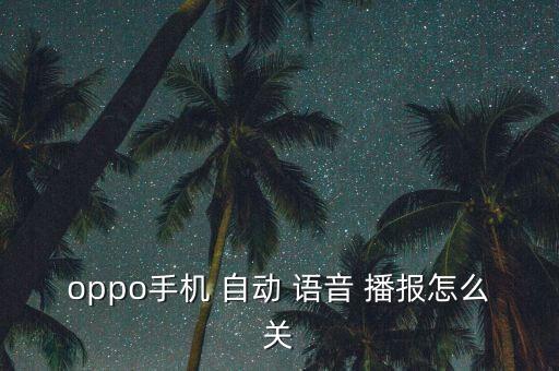 oppo手機(jī) 自動(dòng) 語(yǔ)音 播報(bào)怎么關(guān)