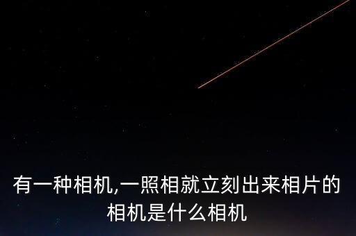 有一種相機(jī),一照相就立刻出來相片的相機(jī)是什么相機(jī)