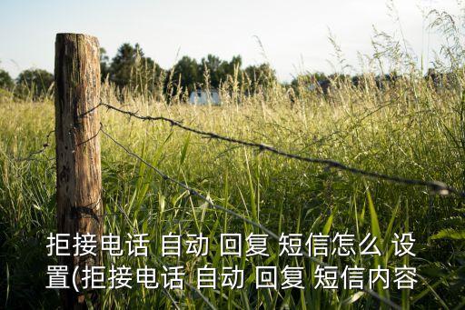 如何設置自動回復短信,手機如何設置拒絕來電自動回復短信?