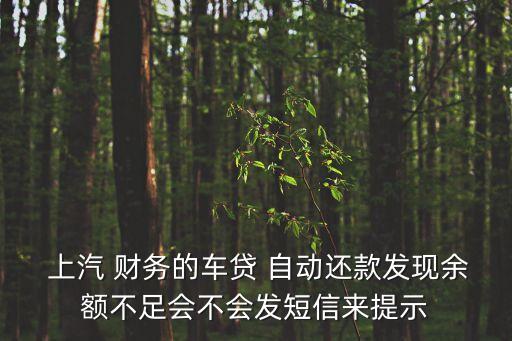  上汽 財務(wù)的車貸 自動還款發(fā)現(xiàn)余額不足會不會發(fā)短信來提示