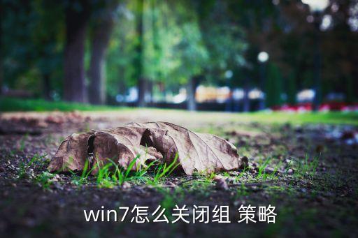  win7怎么關(guān)閉組 策略