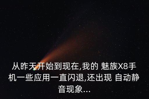 從昨天開(kāi)始到現(xiàn)在,我的 魅族X(qián)8手機(jī)一些應(yīng)用一直閃退,還出現(xiàn) 自動(dòng)靜音現(xiàn)象...