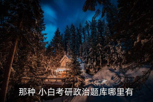 那種 小白考研政治題庫(kù)哪里有