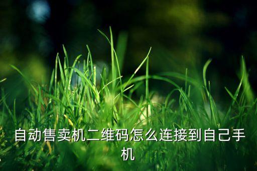  自動(dòng)售賣機(jī)二維碼怎么連接到自己手機(jī)