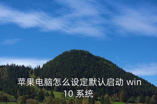  蘋果電腦怎么設定默認啟動 win10 系統(tǒng)