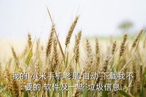 我的 小米手機(jī)老是 自動 下載我不要的 軟件及一些 垃圾信息