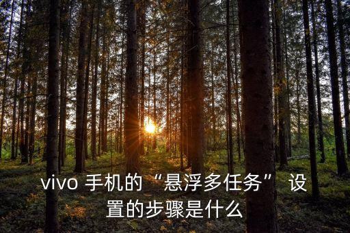 vivo 手機(jī)的“懸浮多任務(wù)” 設(shè)置的步驟是什么