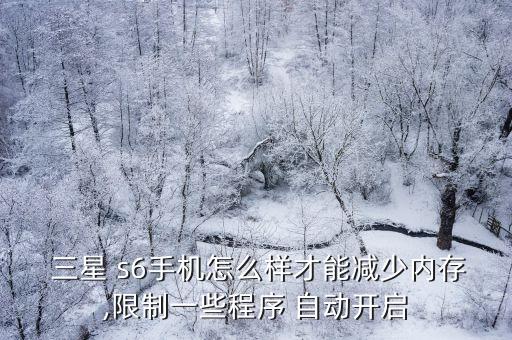  三星 s6手機(jī)怎么樣才能減少內(nèi)存,限制一些程序 自動(dòng)開啟