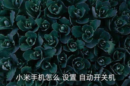 小米如何設(shè)置自動開機,小米5如何設(shè)置自動開關(guān)機和程序