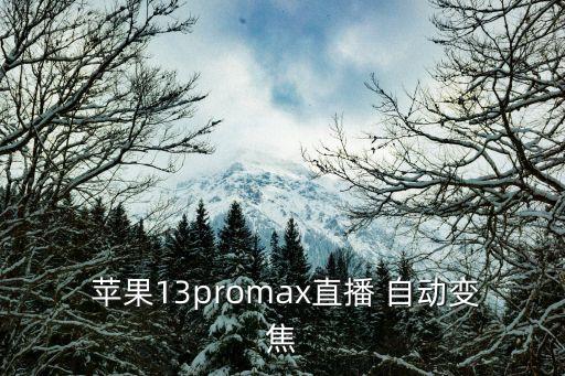 蘋果13promax直播 自動變焦