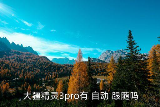  大疆精靈3pro有 自動(dòng) 跟隨嗎