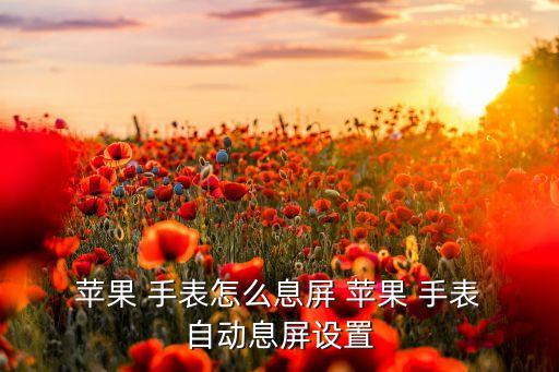  蘋果 手表怎么息屏 蘋果 手表 自動(dòng)息屏設(shè)置