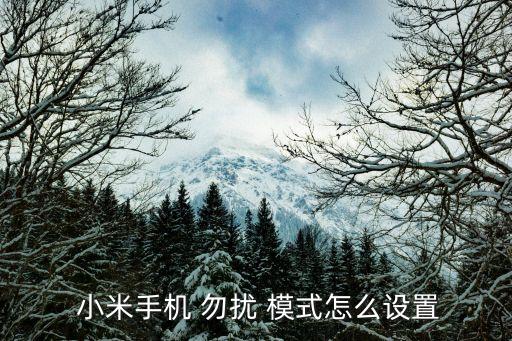  小米手機(jī) 勿擾 模式怎么設(shè)置
