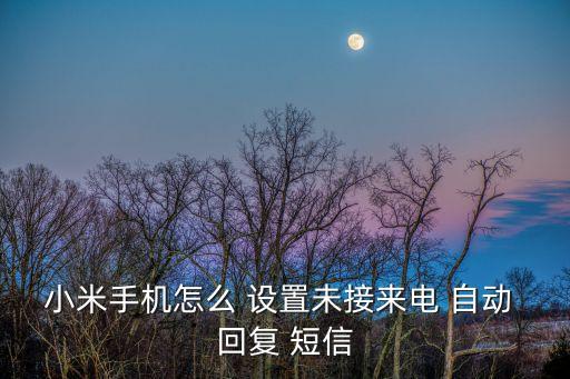 小米手機(jī)怎么 設(shè)置未接來電 自動(dòng) 回復(fù) 短信